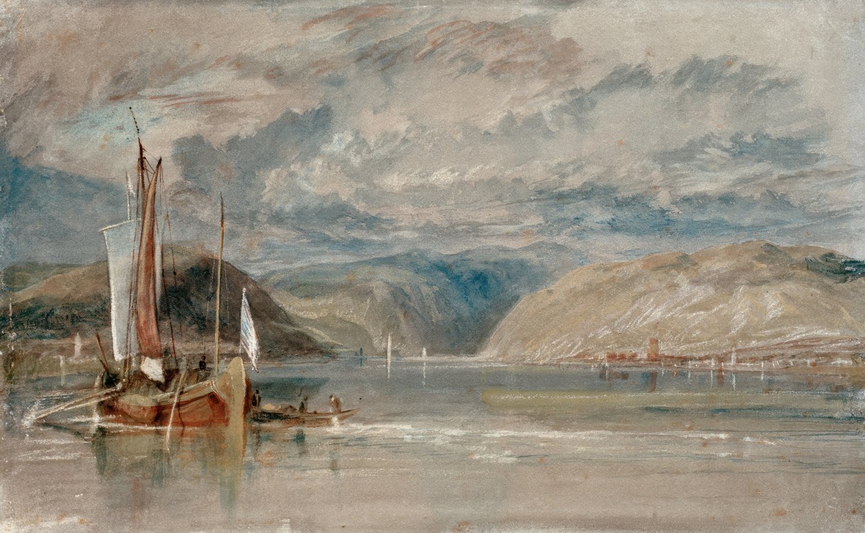 Rüdesheim, udsigt over Binger Loch af Joseph Mallord William Turner