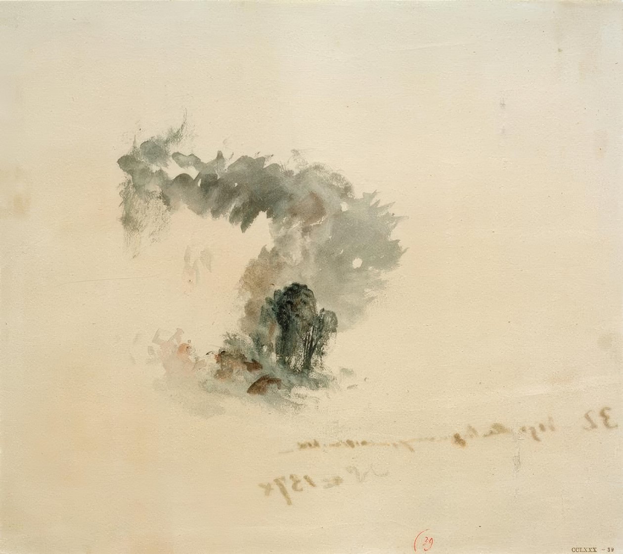 Hav, træer, figurer (?, til Campbell