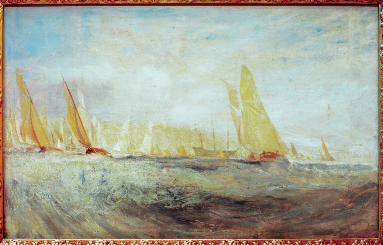 Skitse til East Cowes Castle: Regattaen slår til vindue af Joseph Mallord William Turner