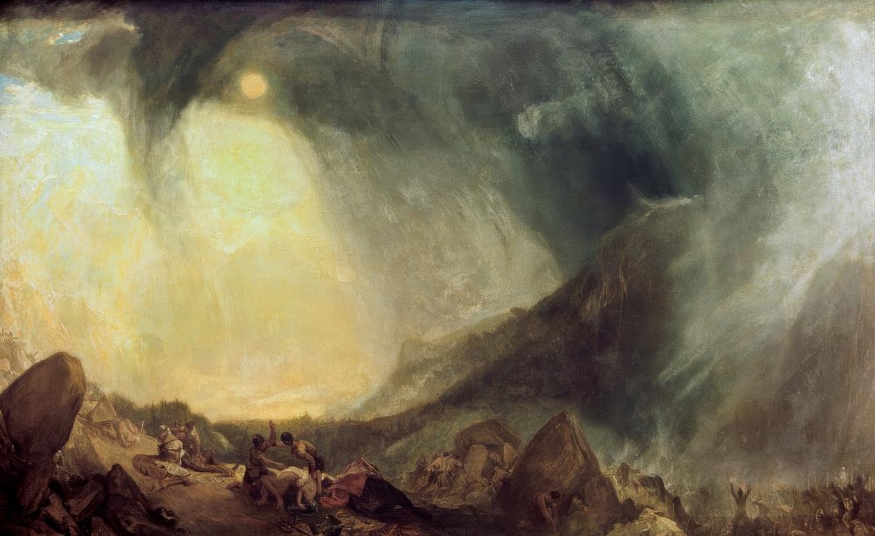 Snestorm: Hannibal og hans hær krydser Alperne af Joseph Mallord William Turner