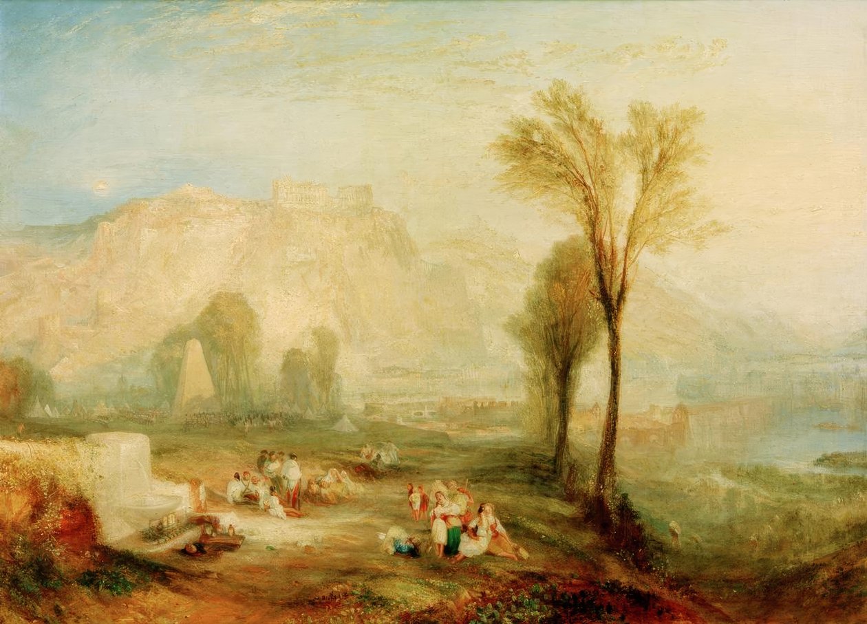 Æresstenen (Ehrenbreitstein) og graven til af Joseph Mallord William Turner