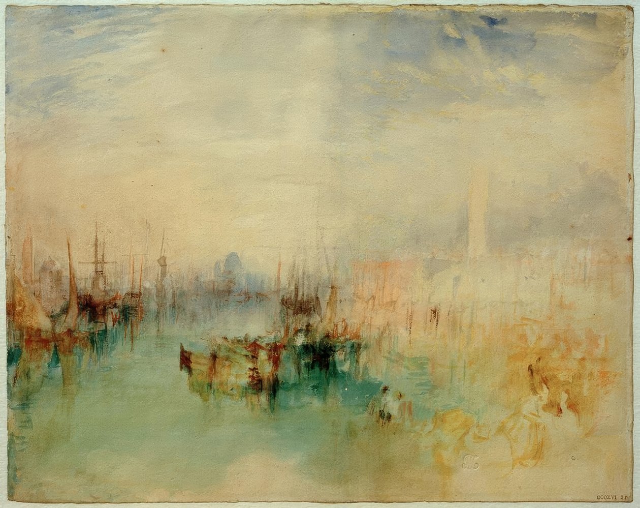 Venedig: Forsendelse fra Riva degli Schiavoni fra nær Ponte dellArsenale af Joseph Mallord William Turner