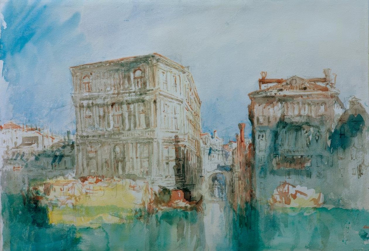 Venedig: Casa Grimani og Rio San Luca ved Canal Grande af Joseph Mallord William Turner
