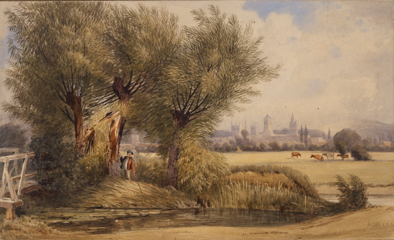 Udsigt over Oxford fra floden, begyndelsen af det 19. århundrede af Joseph Mallord William Turner