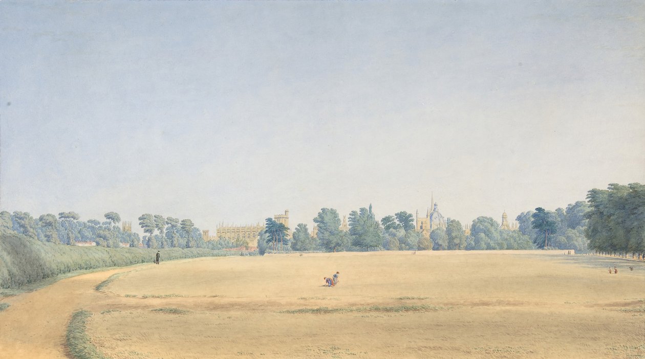 Udsigt over University Park mod New College, Oxford, efter 1825. af Joseph Mallord William Turner