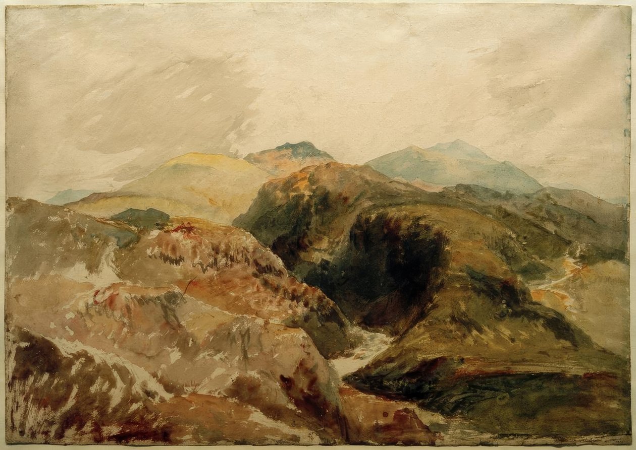 Aran og Snowdon fra skråningerne af Moel Hebog af Joseph Mallord William Turner