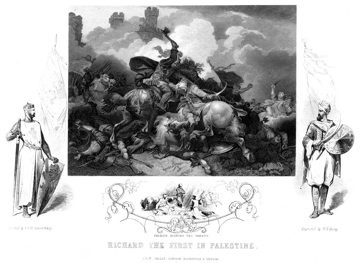 Kong Richard I 1157-119 i slaget ved Jaffa, 1192. af William Turner Davey