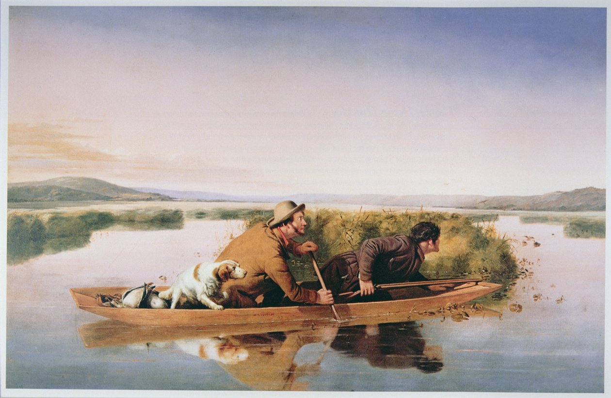 Andejægere på Hoboken Marshes, New Jersey af William Tylee Ranney