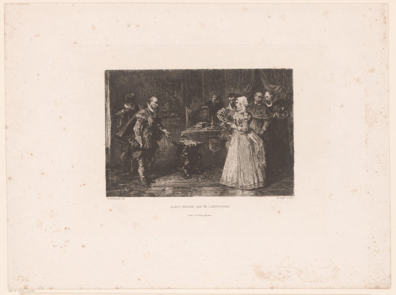 Alva besøger regenten Margaret af Parma, 1567 Albas besøg hos guvernøren (titel på objekt) af William Unger