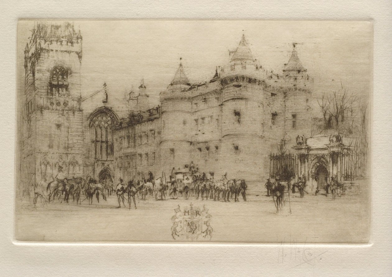 Holyrood Palace, Edinburgh (dronning Maria Stuart forlader Holyrood Palace) af William Walcot