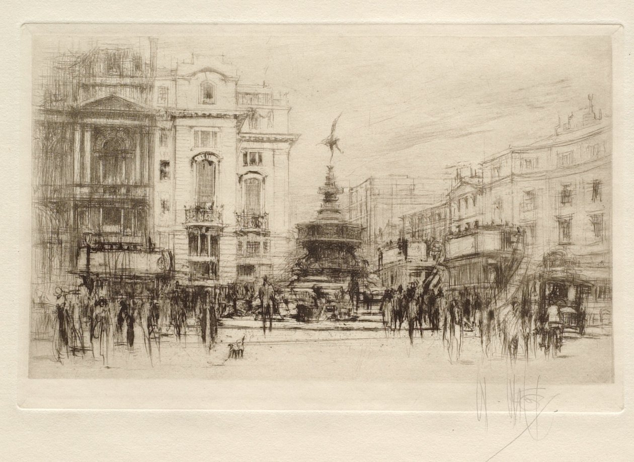 Piccadilly Circus, set mod Lower Regent Street, med Criterion Theatre bagved af William Walcot