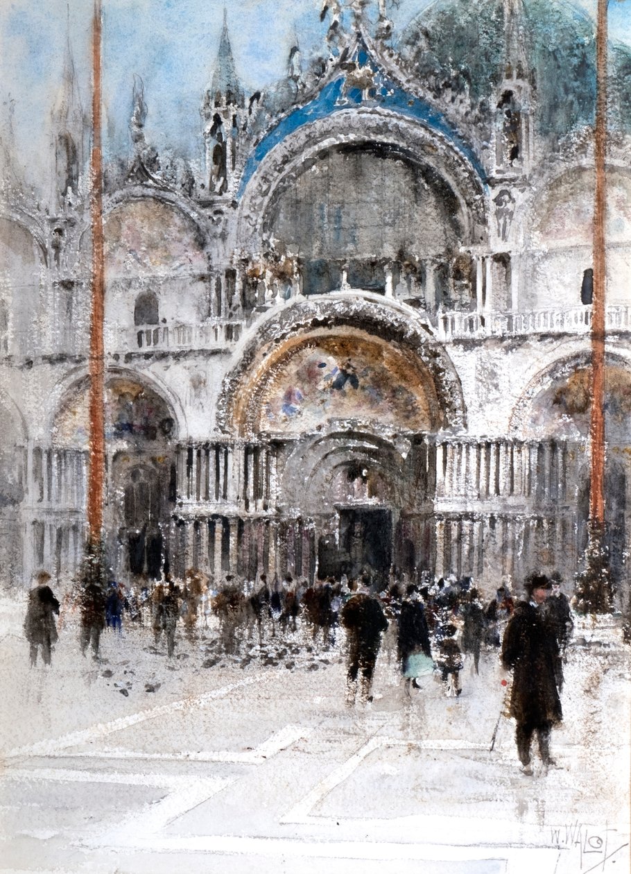 Verandaen, Markuskirken i Venedig (akvarel) af William Walcot
