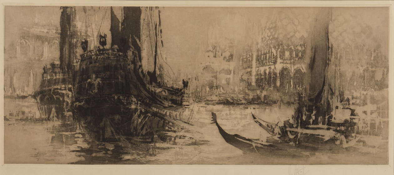 Venetiansk capriccio (ætsning og akvatinte) af William Walcot