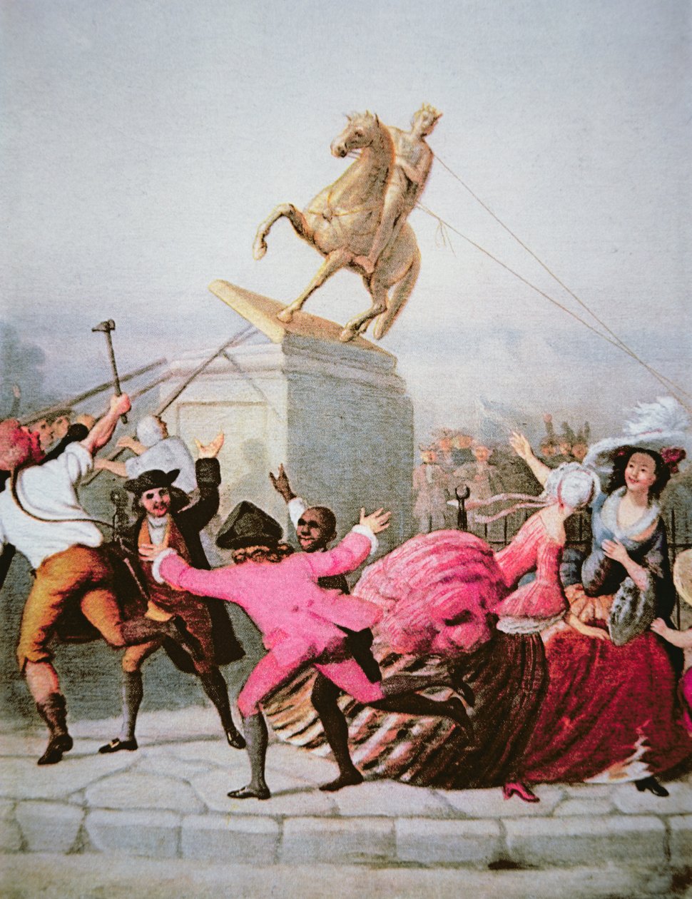 Patrioter fra New York river statuen af George III ned i Bowling Green, 9. juli 1776 af William Walcutt
