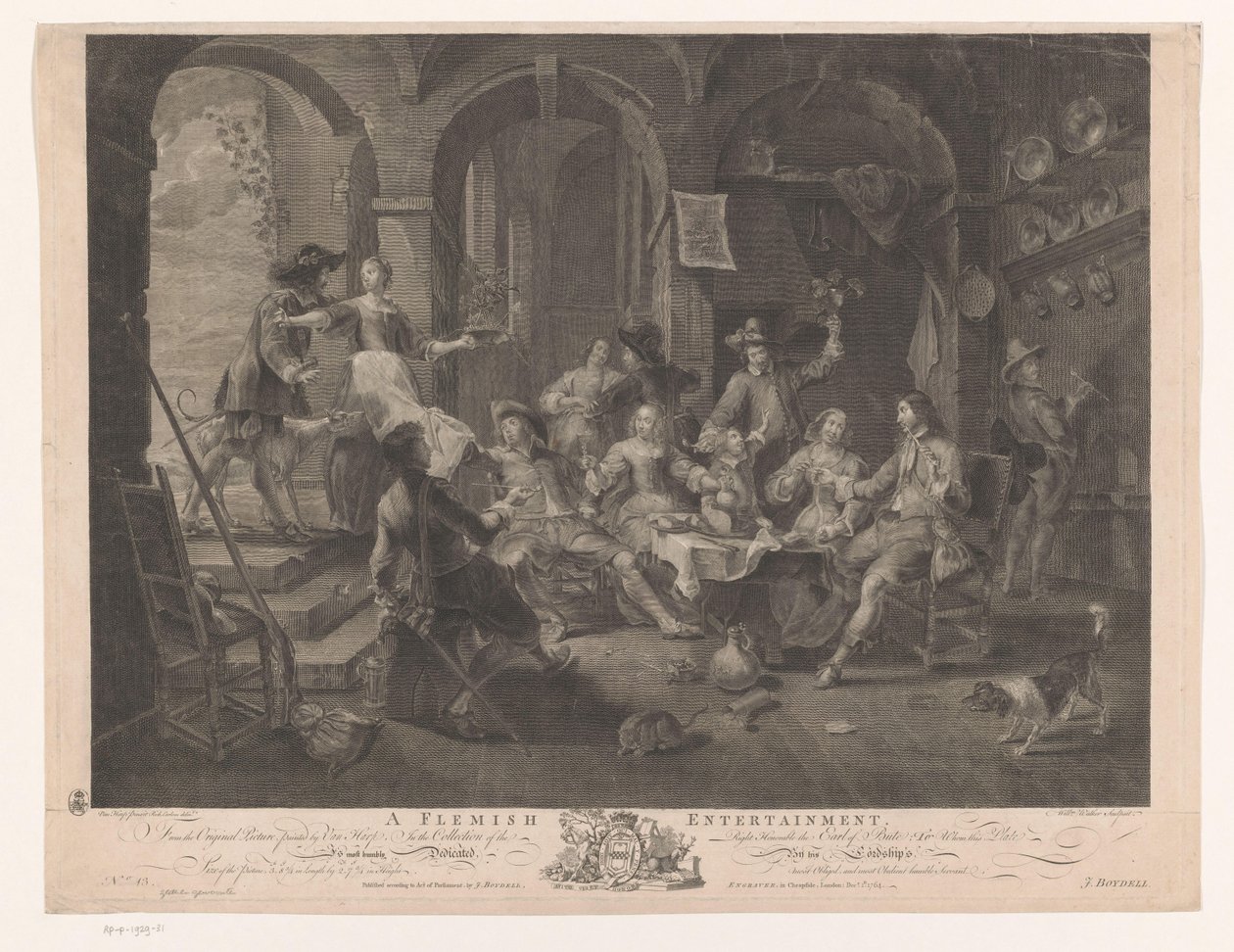 Interiør med ryge- og drikkeselskab En flamsk underholdning (titel på objekt) Hovedmalerier i England (serietitel) The Most Capital Paintings in England (serietitel) af William Walker
