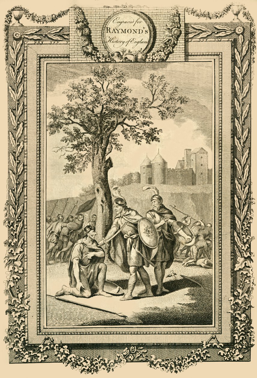 Kong Athelstan redder sin fars, Edward den Ældres liv..., c1786. af William Walker