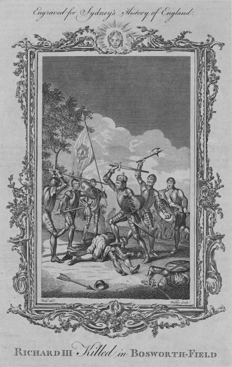 Richard III dræbt i Bosworth-Field, 1773. af William Walker