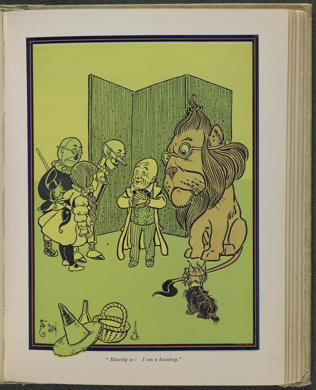 "Præcis! Jeg er en humbug" Illustration fra "Den vidunderlige troldmand fra Oz" af Lyman Frank Baum af William Wallace Denslow