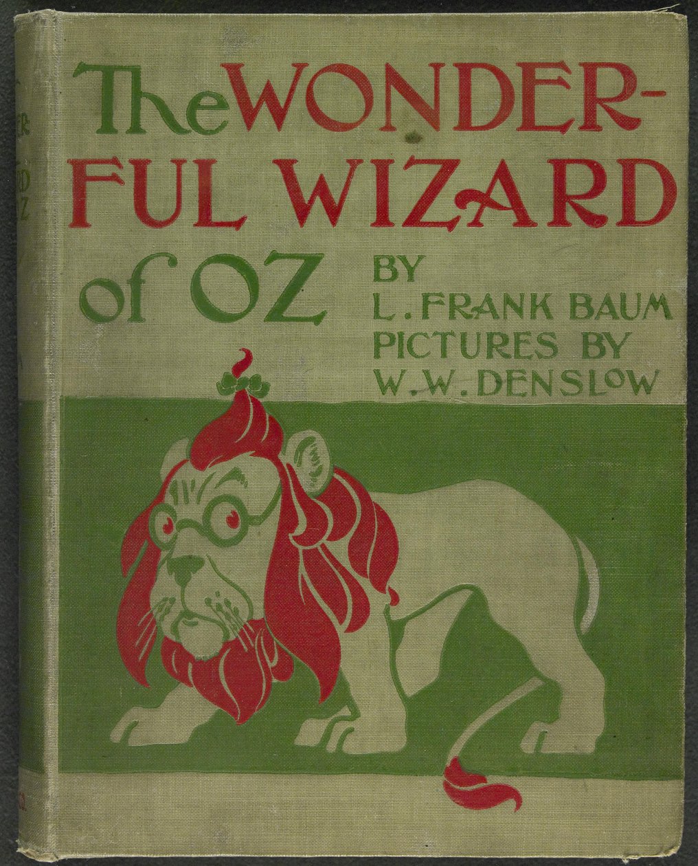 Forsiden af "Den vidunderlige troldmand fra Oz" af Lyman Frank Baum af William Wallace Denslow