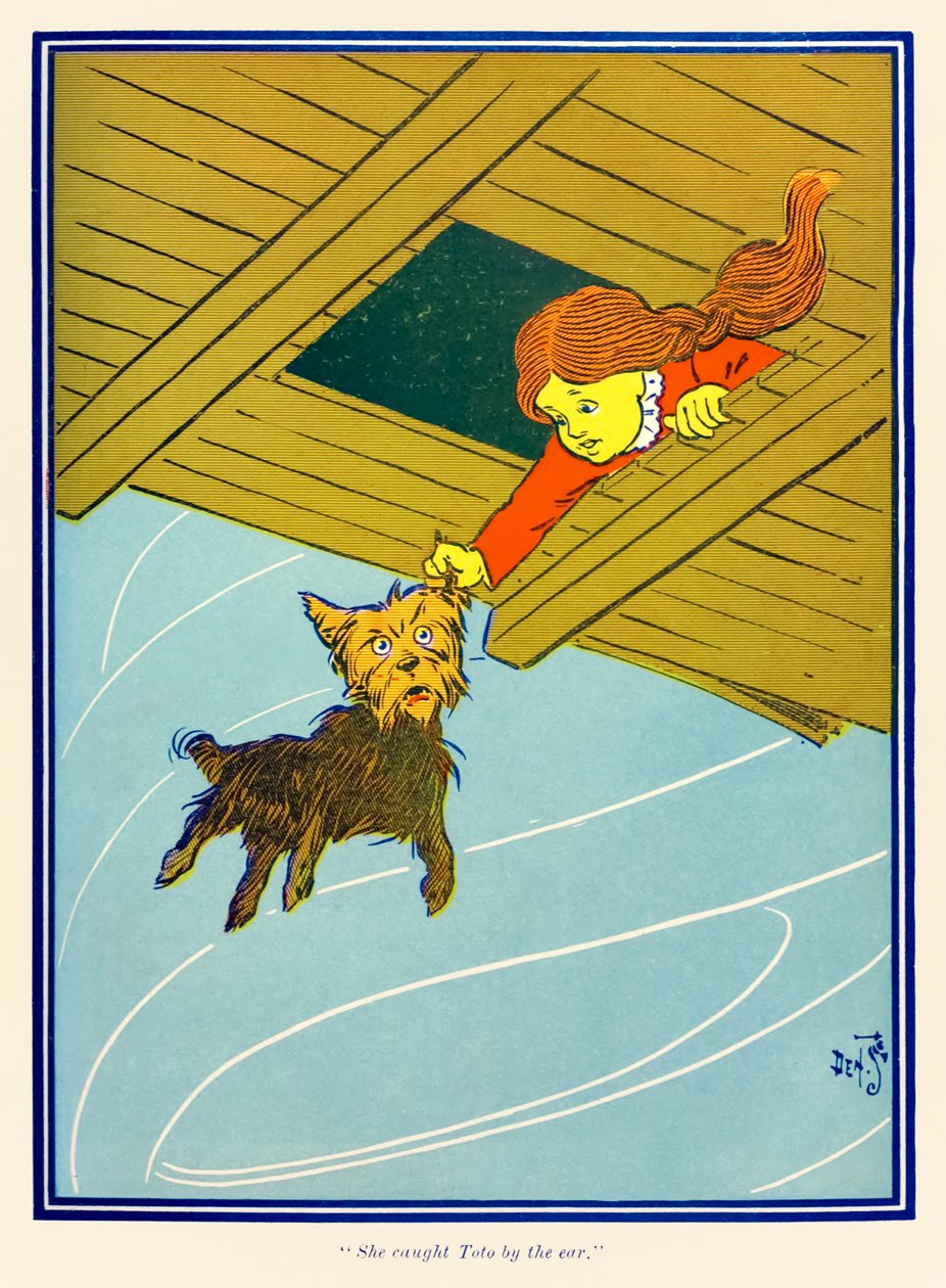 Hun fangede Toto ved øret. fra The Wonderful Wizard of Oz af L. Frank Baum af William Wallace Denslow
