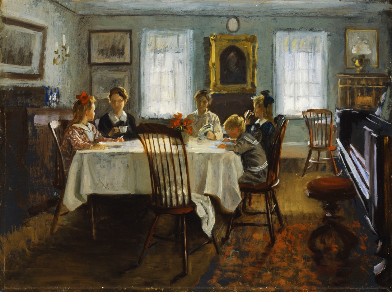Familien Gilchrist til morgenmad, 1916 af William Wallace Gilchrist