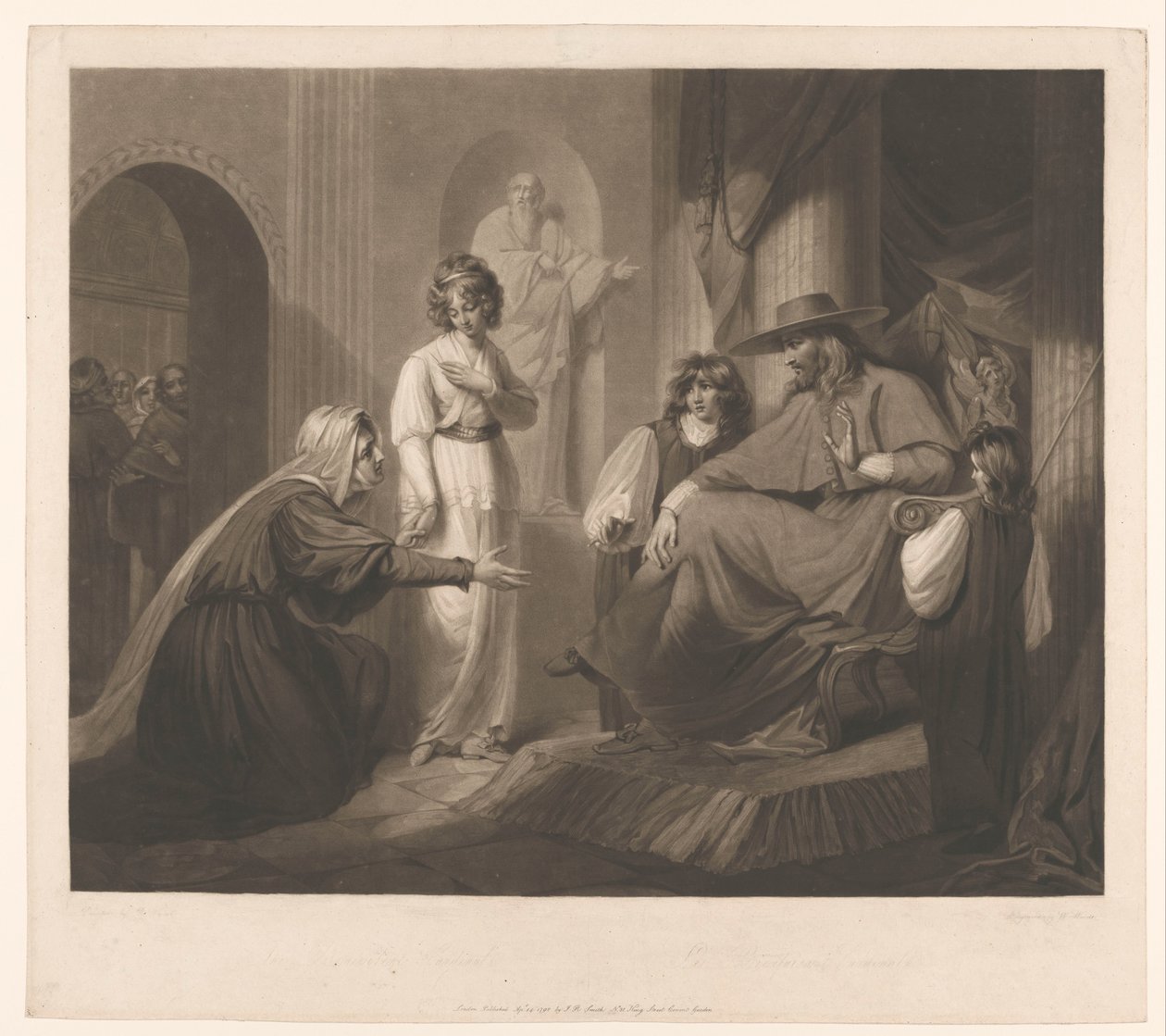 Publikum med en kardinal The Benevolent Cardinal / Le bienfaisant Cardinal (titel på objekt) af William Ward