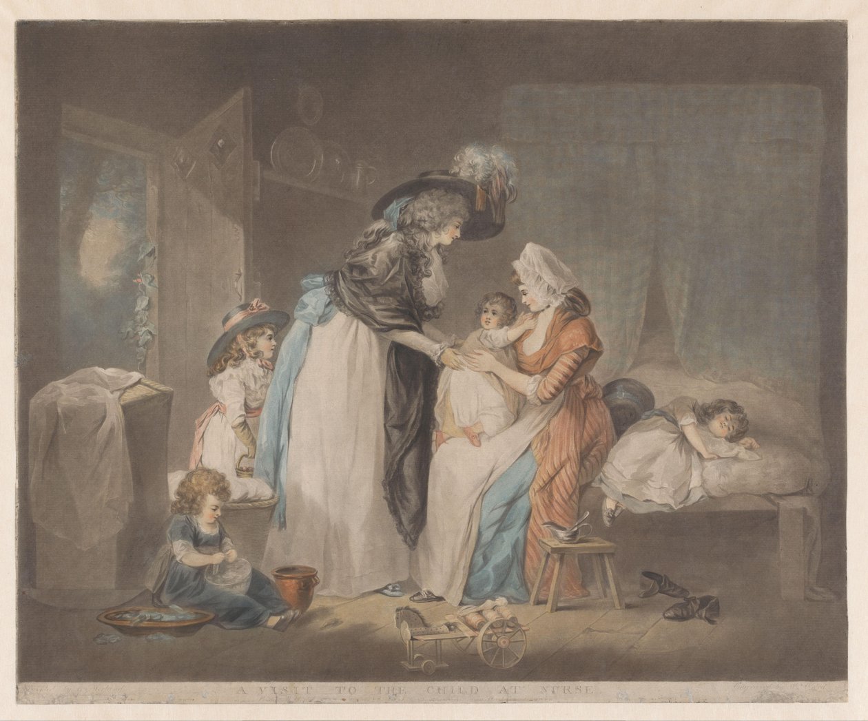 Mor besøger sit barnEt besøg hos barnet hos sygeplejerske (titel på objekt) af William Ward