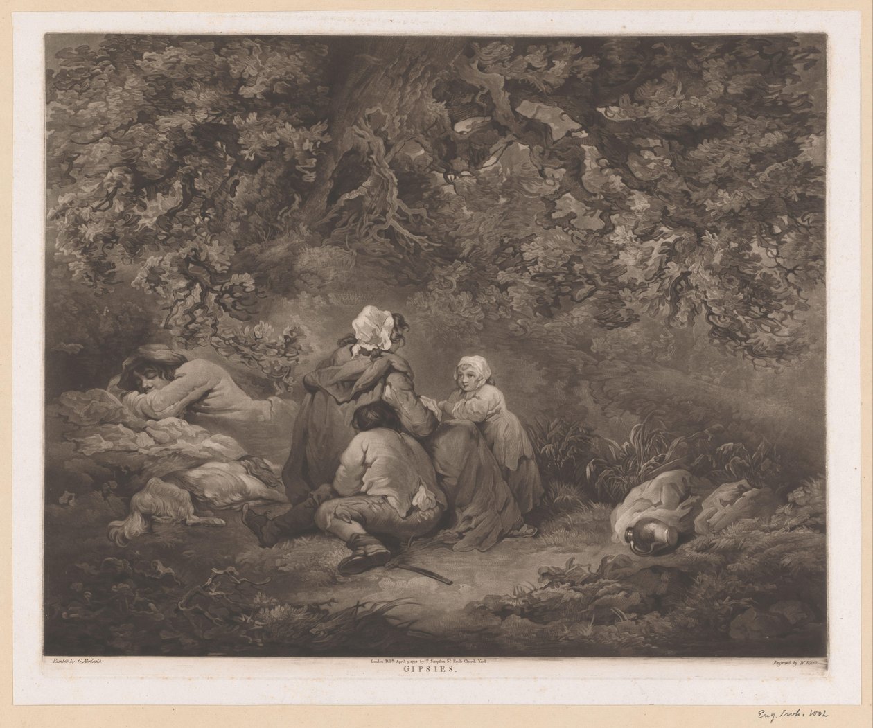 Hvilende familie i en skov Gips (titel på objekt) af William Ward