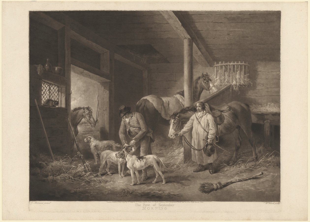 Den første september, morgen af William Ward after George Morland