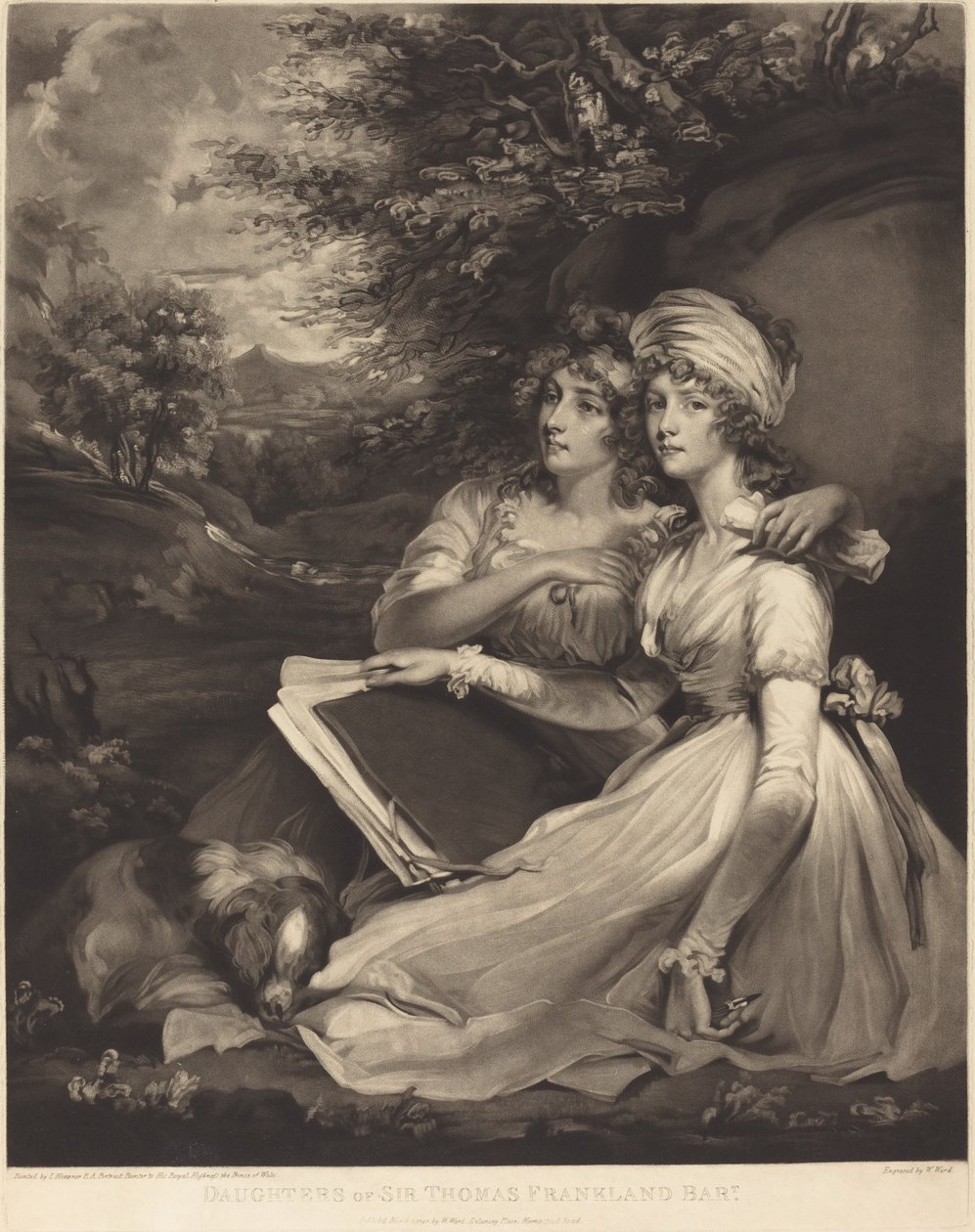 Døtre af Sir Thomas Frankland Bart (The Sisters) af William Ward after John Hoppner