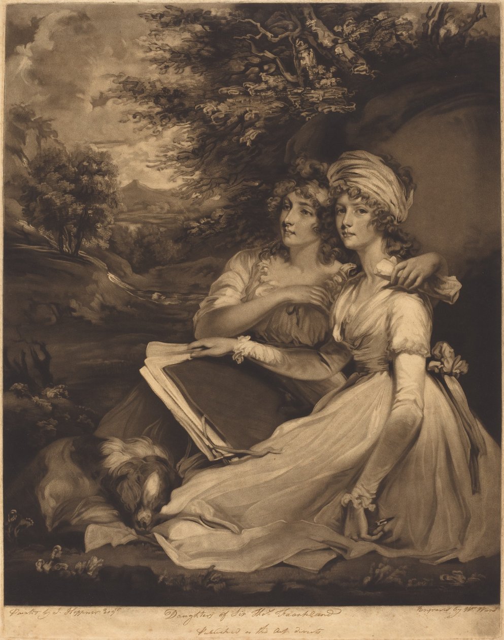 Sir Thomas Franklands døtre af William Ward after John Hoppner