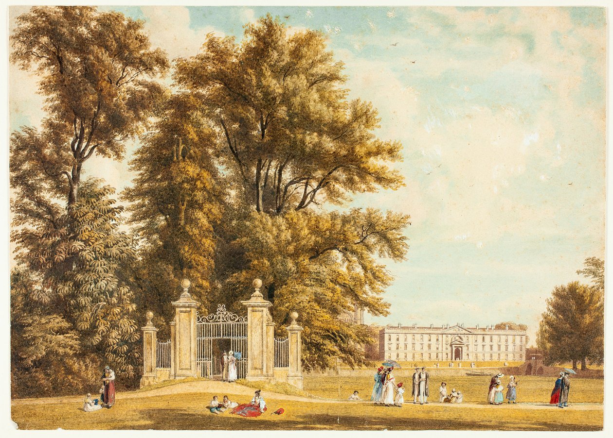 Indgang til Avenue fra Clare Hall Piece, Cambridge af William Westall