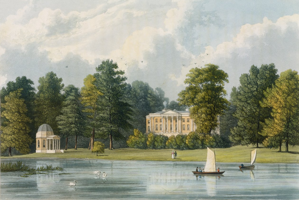 Hampton House, indgraveret af Richard Gilson Reeve (1803-89), udgivet 1828 af William Westall