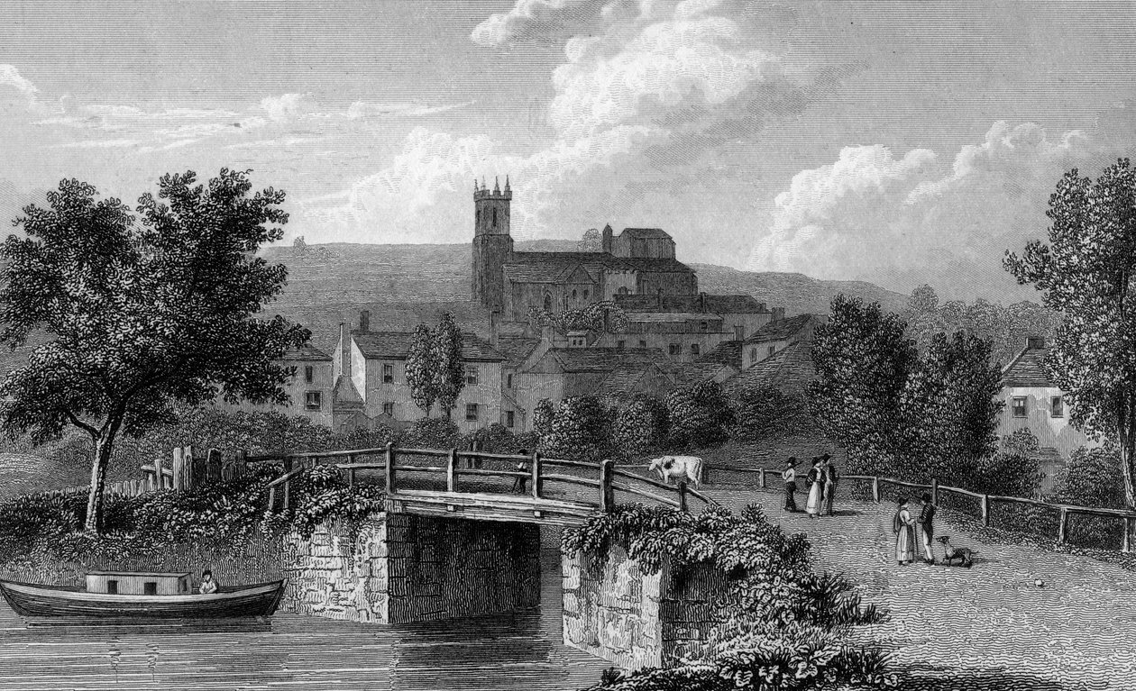 Hythe fra Kanalbroen, graveret af E. Finden, 1829 af William Westall