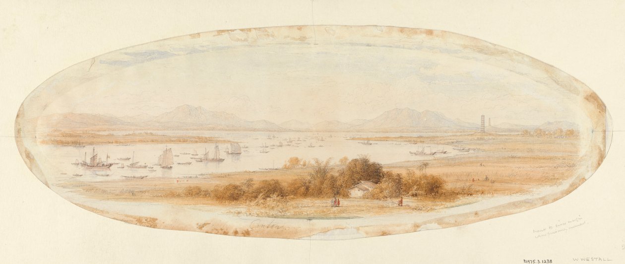Whampoa og Canton River af William Westall