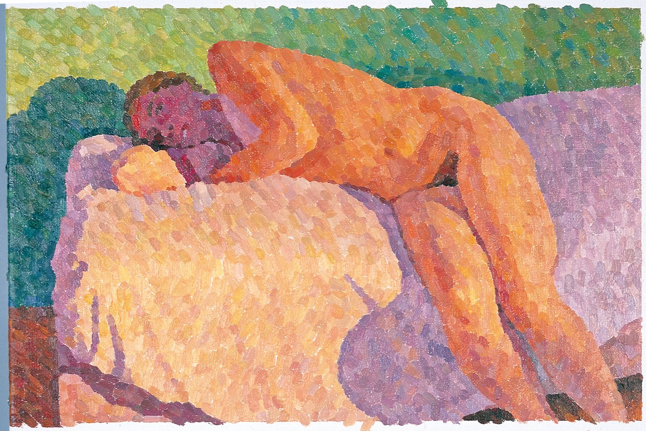 Nøgen med ansigt i skygge, 2000 (Olie på lærred) af William Wilkins