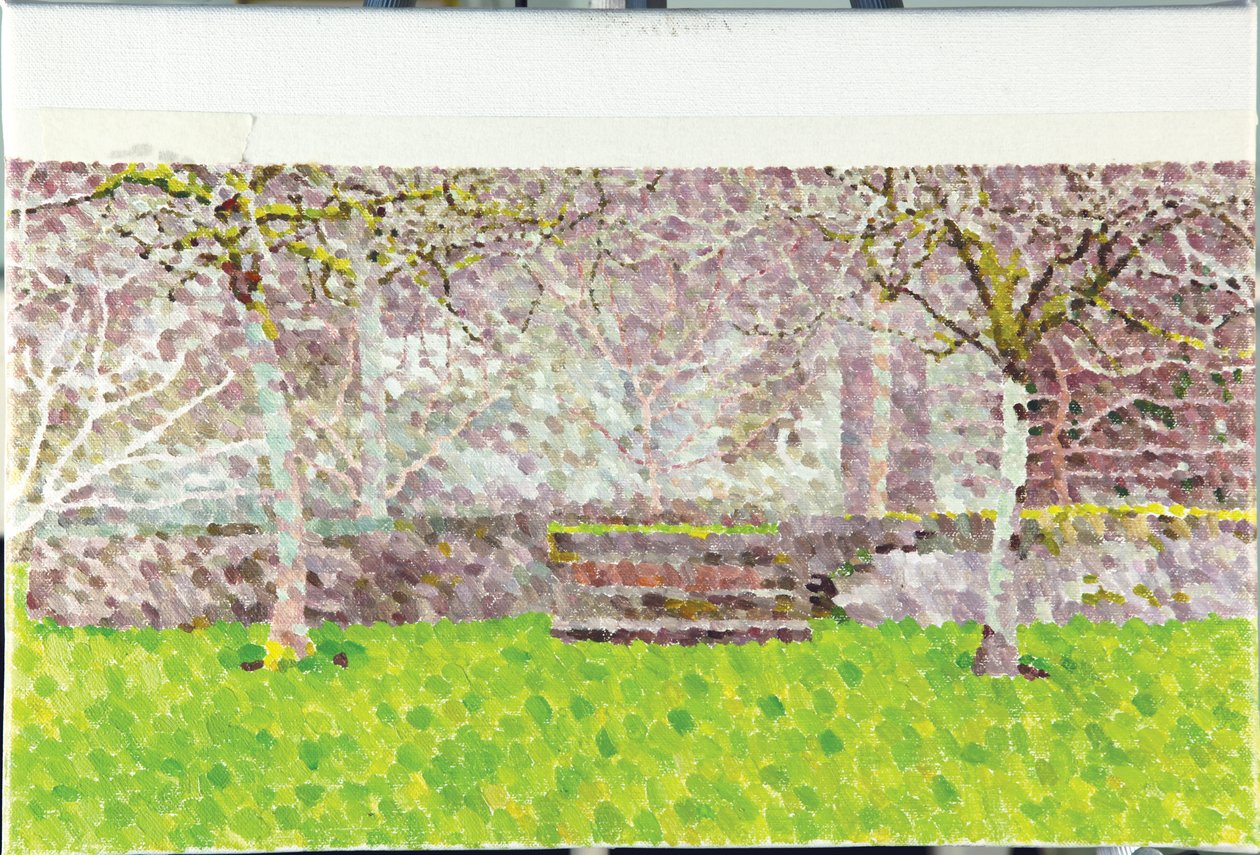 Orchard in Winter, 2014 (Olie on Canvas) af William Wilkins