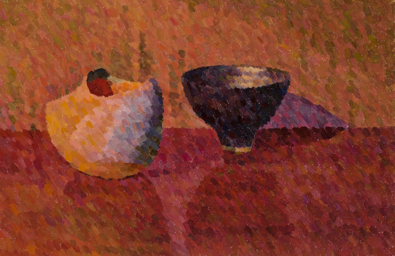 Still Life, Two Vessels, 2019 (olie på lærred) af William Wilkins