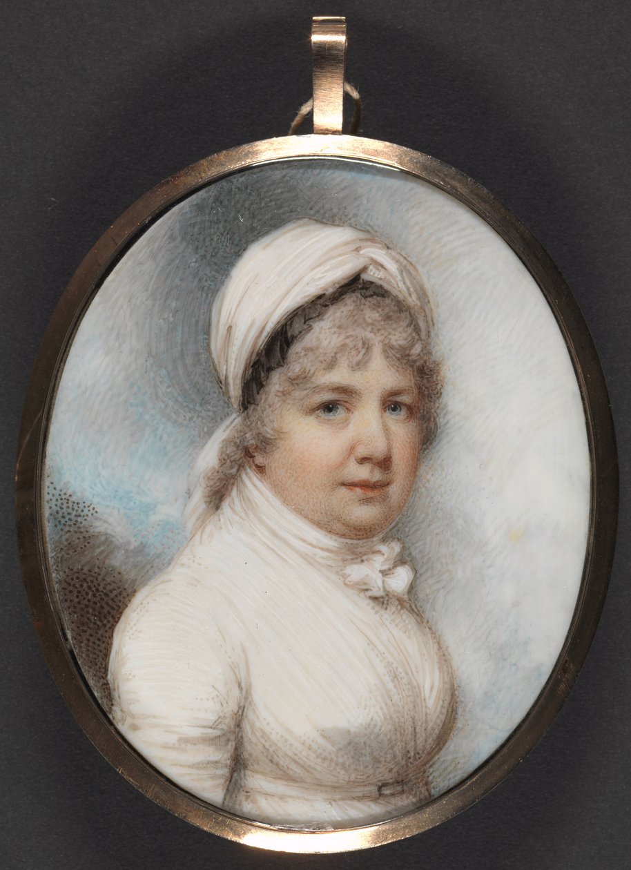 Mrs. Ellen Devis (1746-1820) (wc og kropsfarve på elfenben) af William Wood