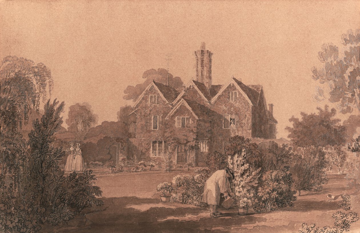Hus i Remenham, nær Henley-on-Thames af William Woollett