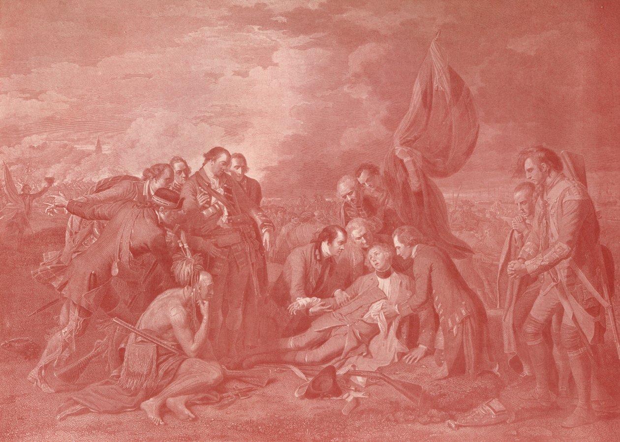 General Wolfes død, c1776 1909 af William Woollett