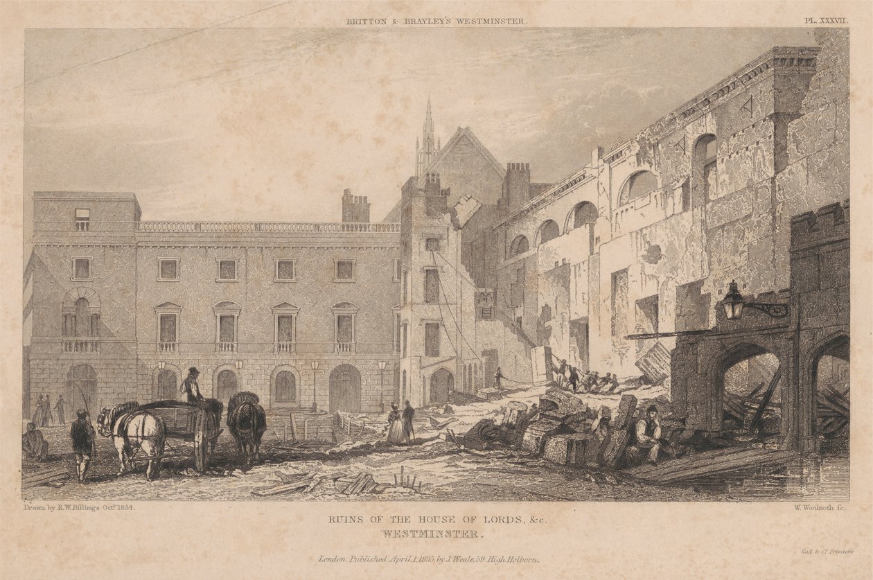 Ruinerne af House of Lords, Westminster af William Woolnoth