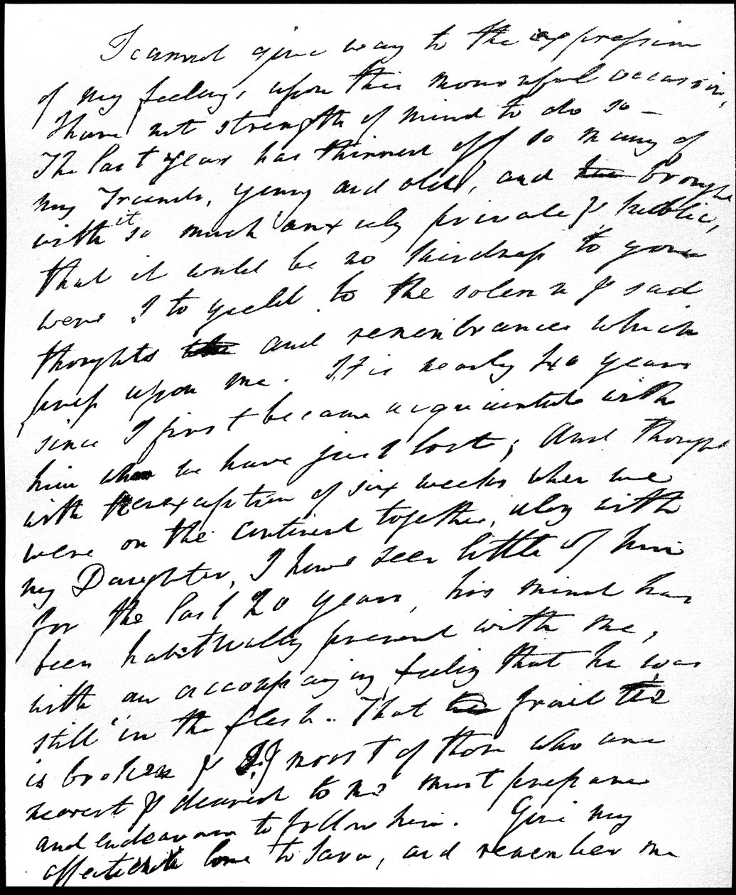 Kondolencebrev til Henry Nelson Coleridge ved døden af hans onkel og svigerfar, Samuel Taylor Coleridge, den 25. juli 1834, 29. juli 1834 (pen og blæk på papir) af William Wordsworth