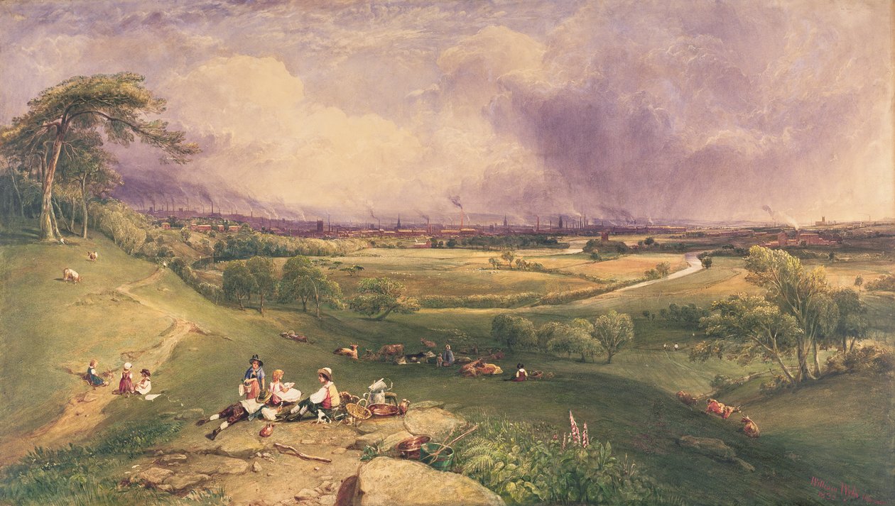 Manchester from the Cliff, Higher Broughton (akvarel på papir) af William Wyld