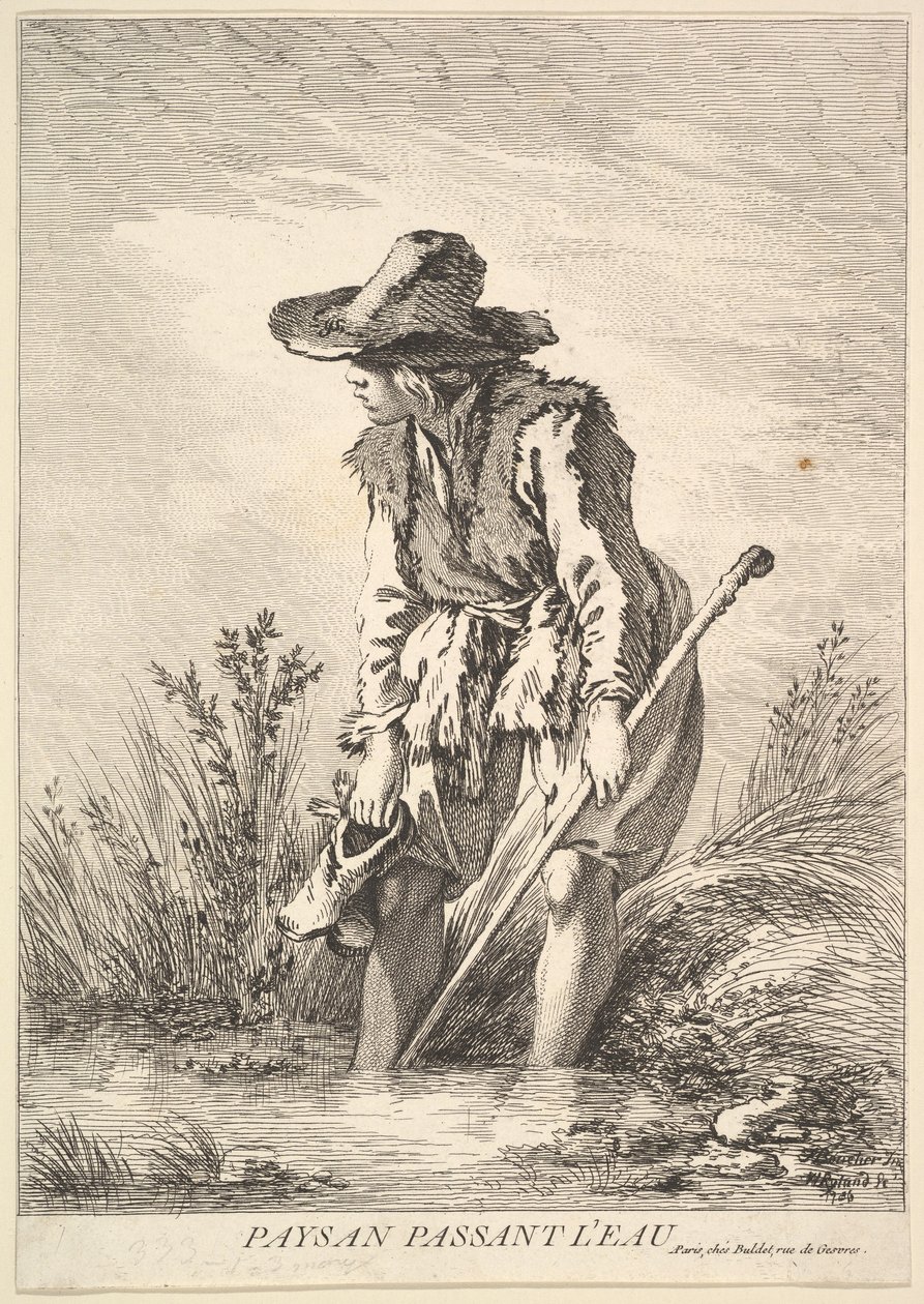 Bonde krydser vand, 1786. af William Wynne Ryland