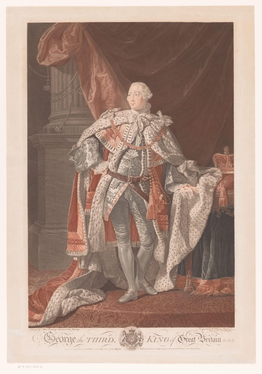 Portræt af George III af Det Forenede Kongerige George den Tredje, konge af Storbritannien (titel på objekt) af William Wynne Ryland