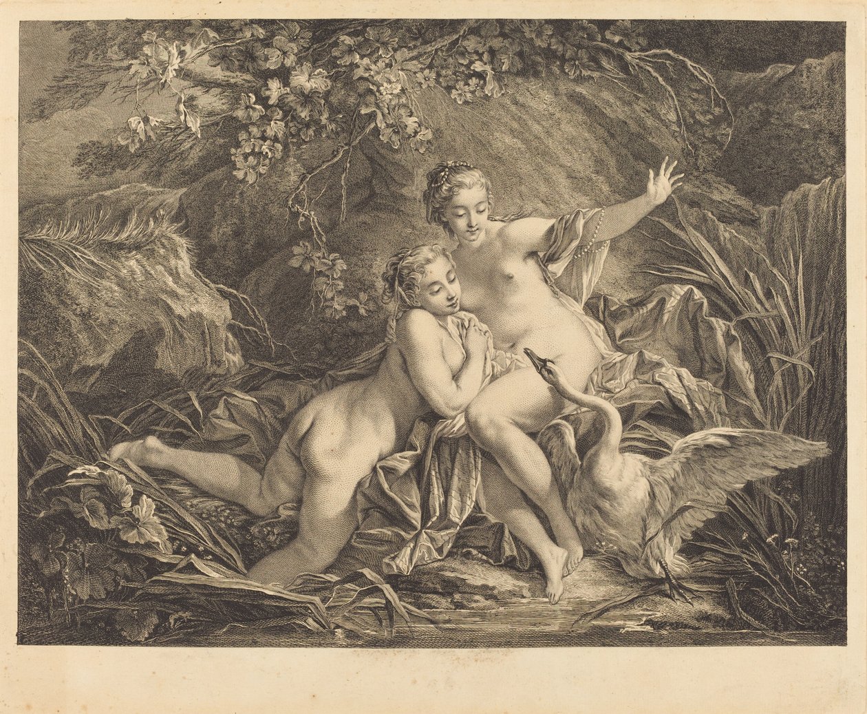 Jupiter og Leda af William Wynne Ryland after François Boucher