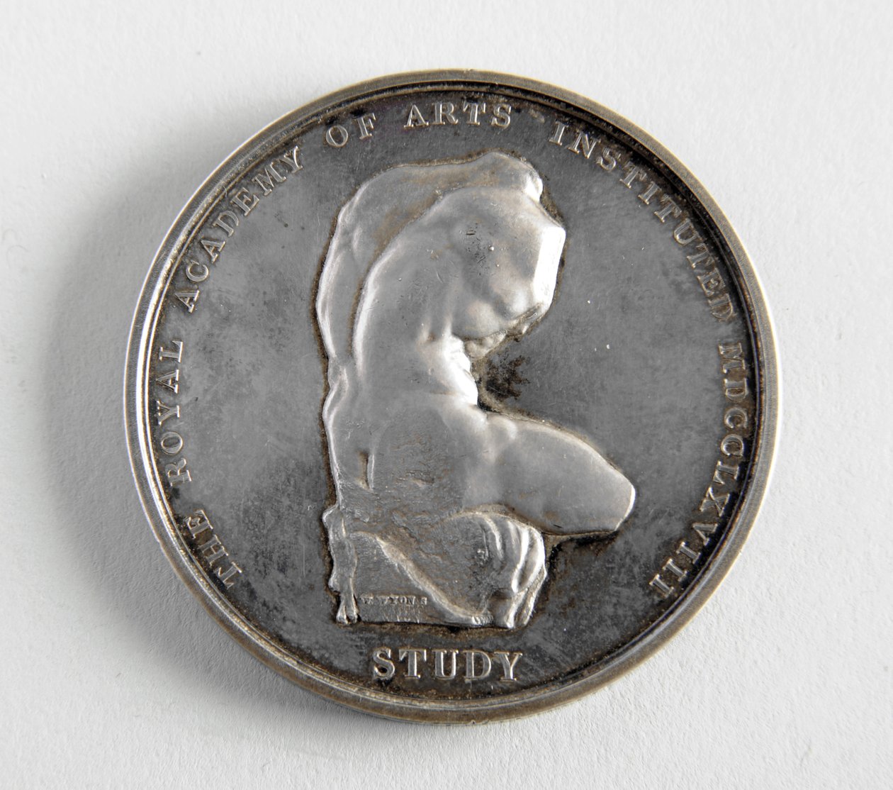 R.A. medalje tildelt George Frampton 10.12.1884 for den bedste model af en figur (metal) af William Wyon