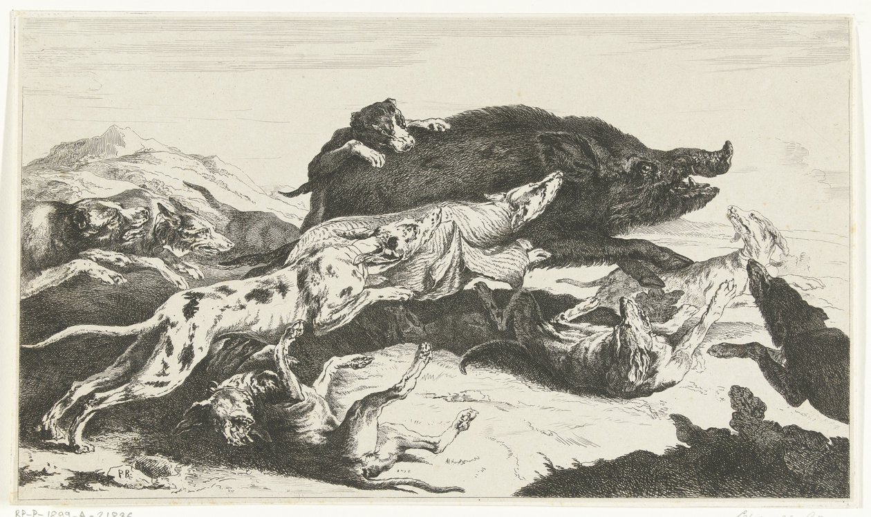 Hunde jagter en orne af William Young Ottley