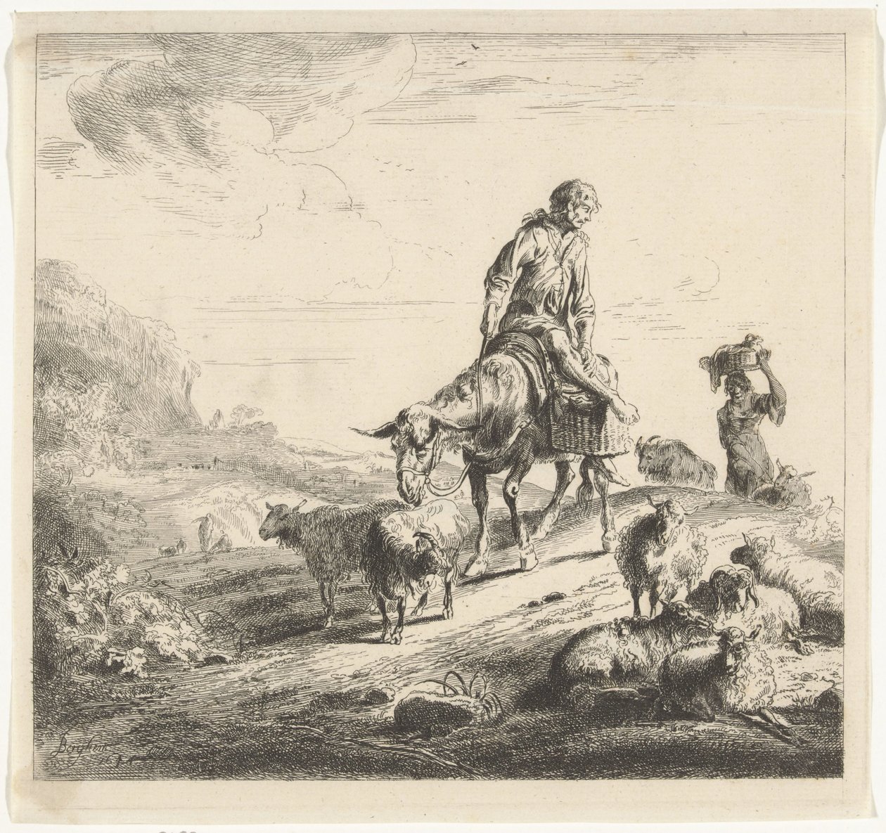 Mand på et æsel af William Young Ottley